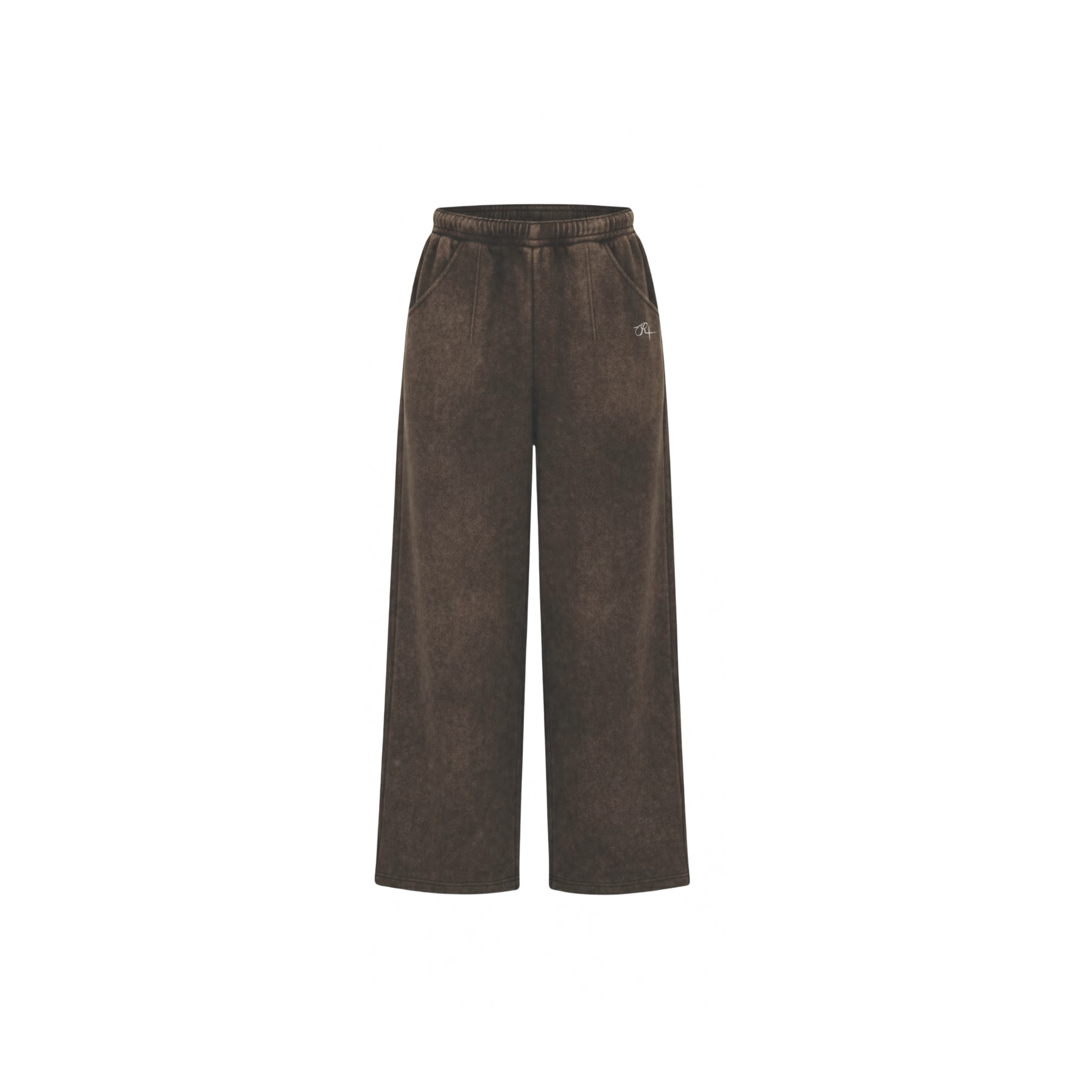 Wide Leg Sweats - Washed Brown