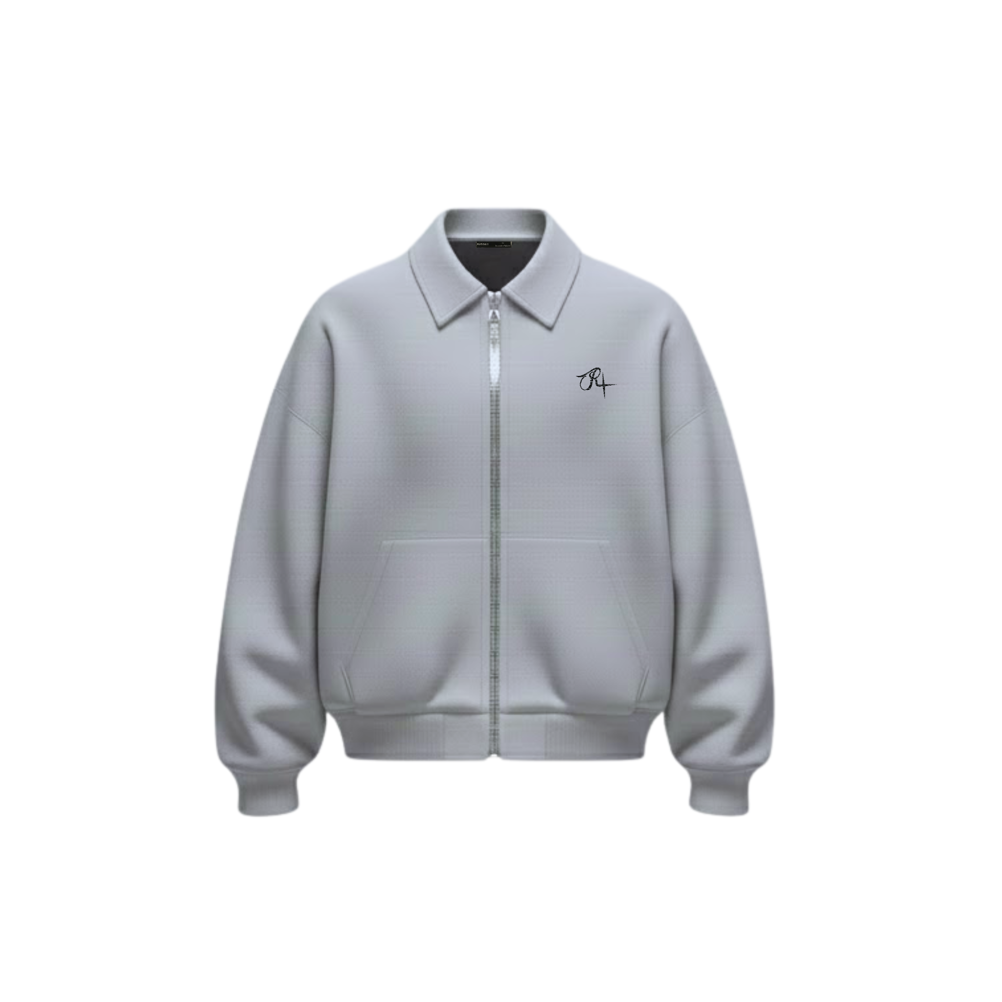 Collared Zipper- Heather Grey