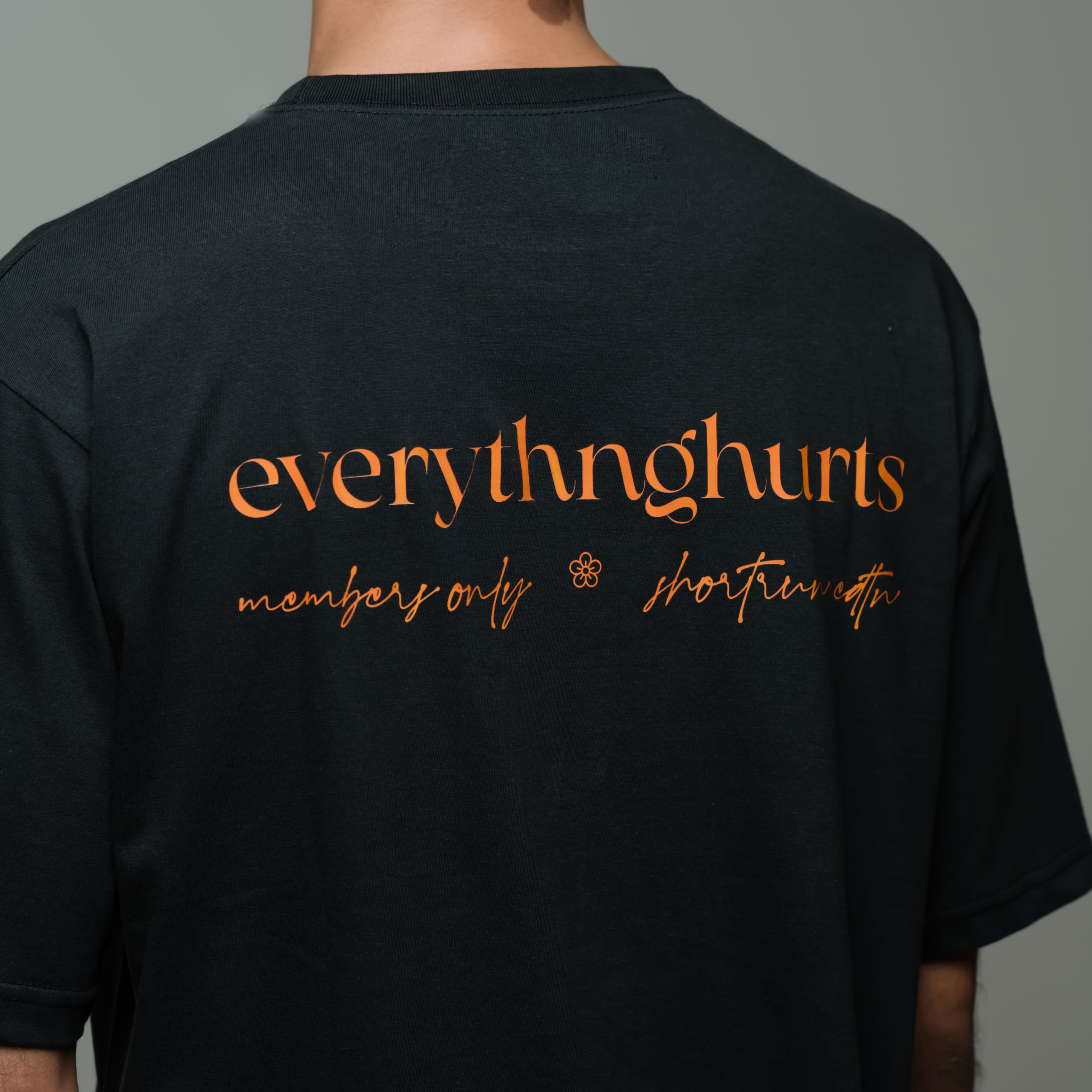 Everythng Hurts Oversized Tee (O) - Faded Black