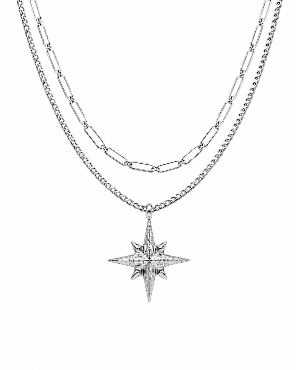 Astral North Pendant + Rectangular Chain