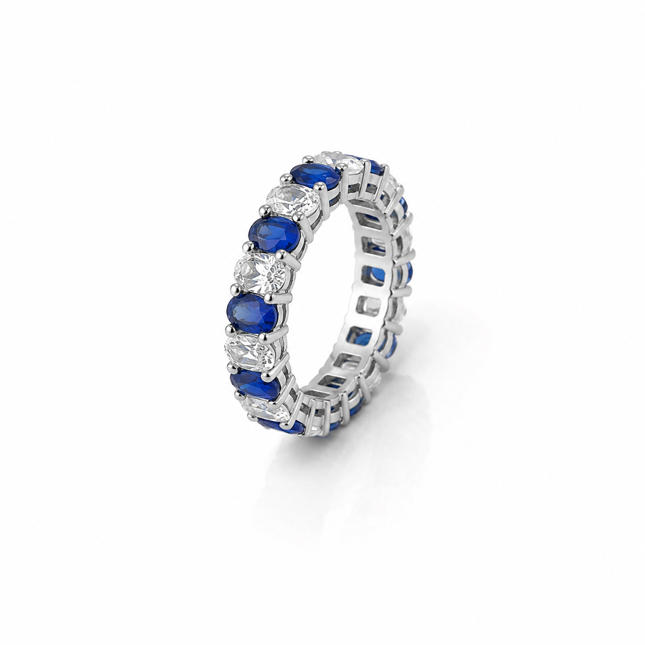 Sapphire Oval Eternity Ring Blue - Image 1