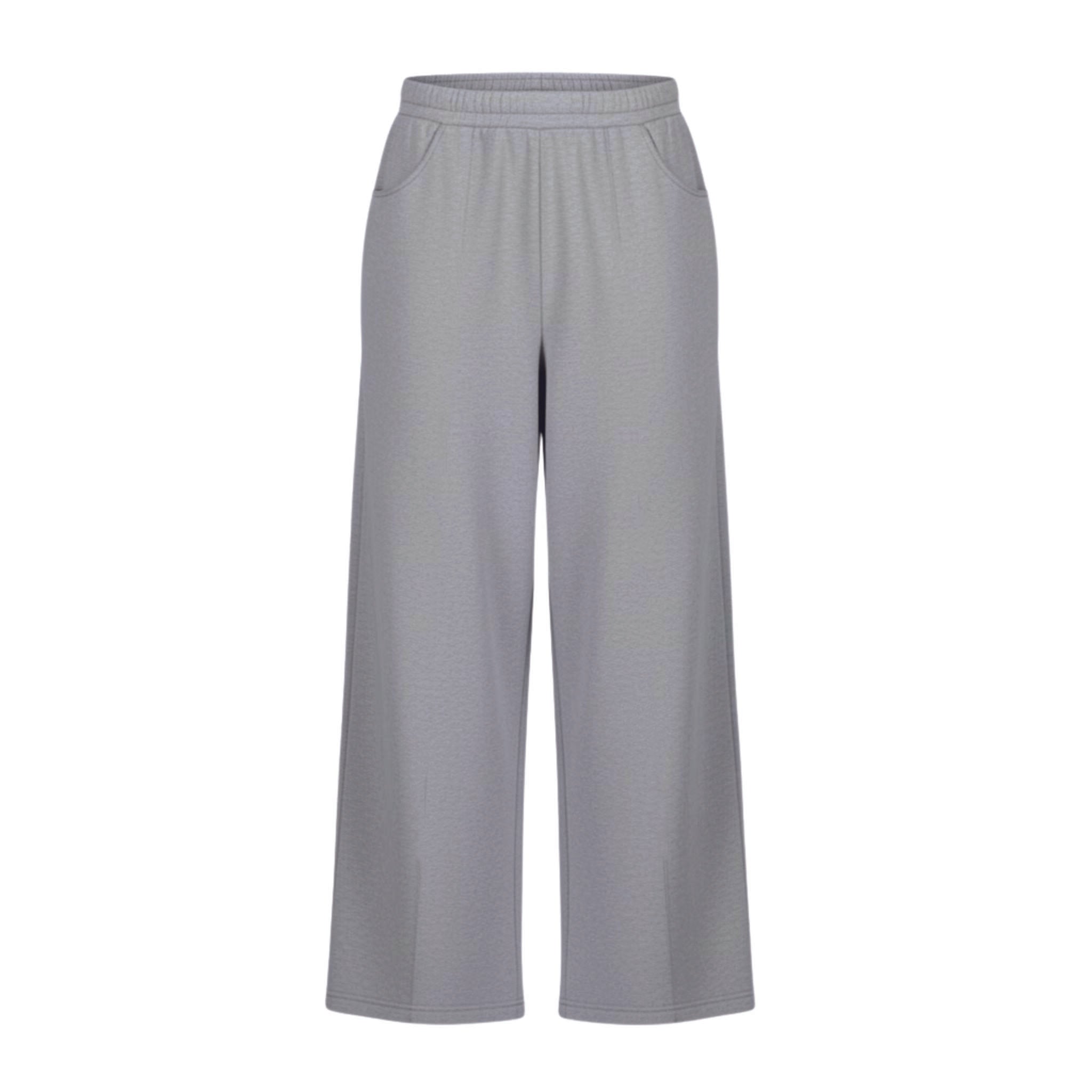 Wide Leg Sweats - Heather Grey