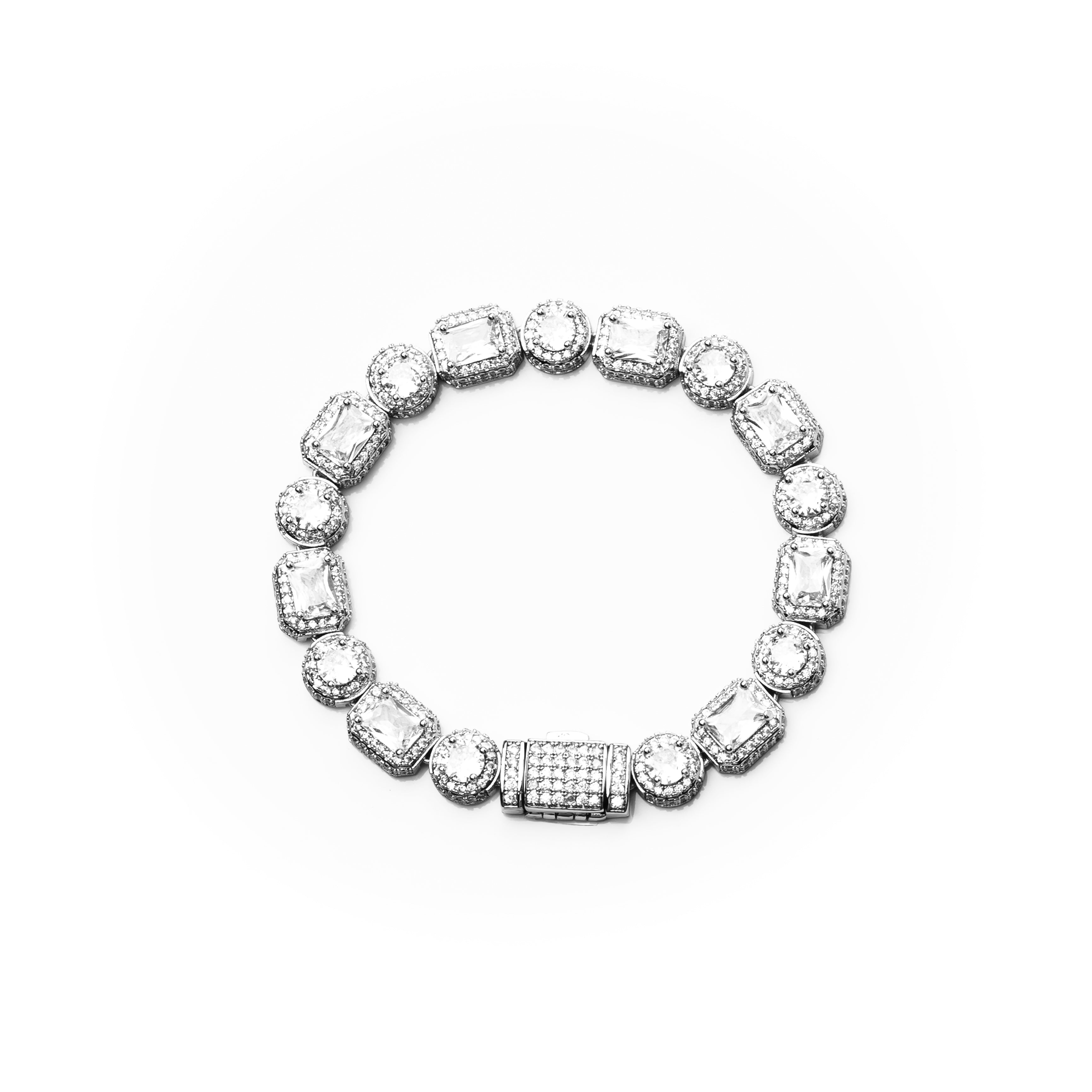 Emerald Cut and Round Stone Bracelet