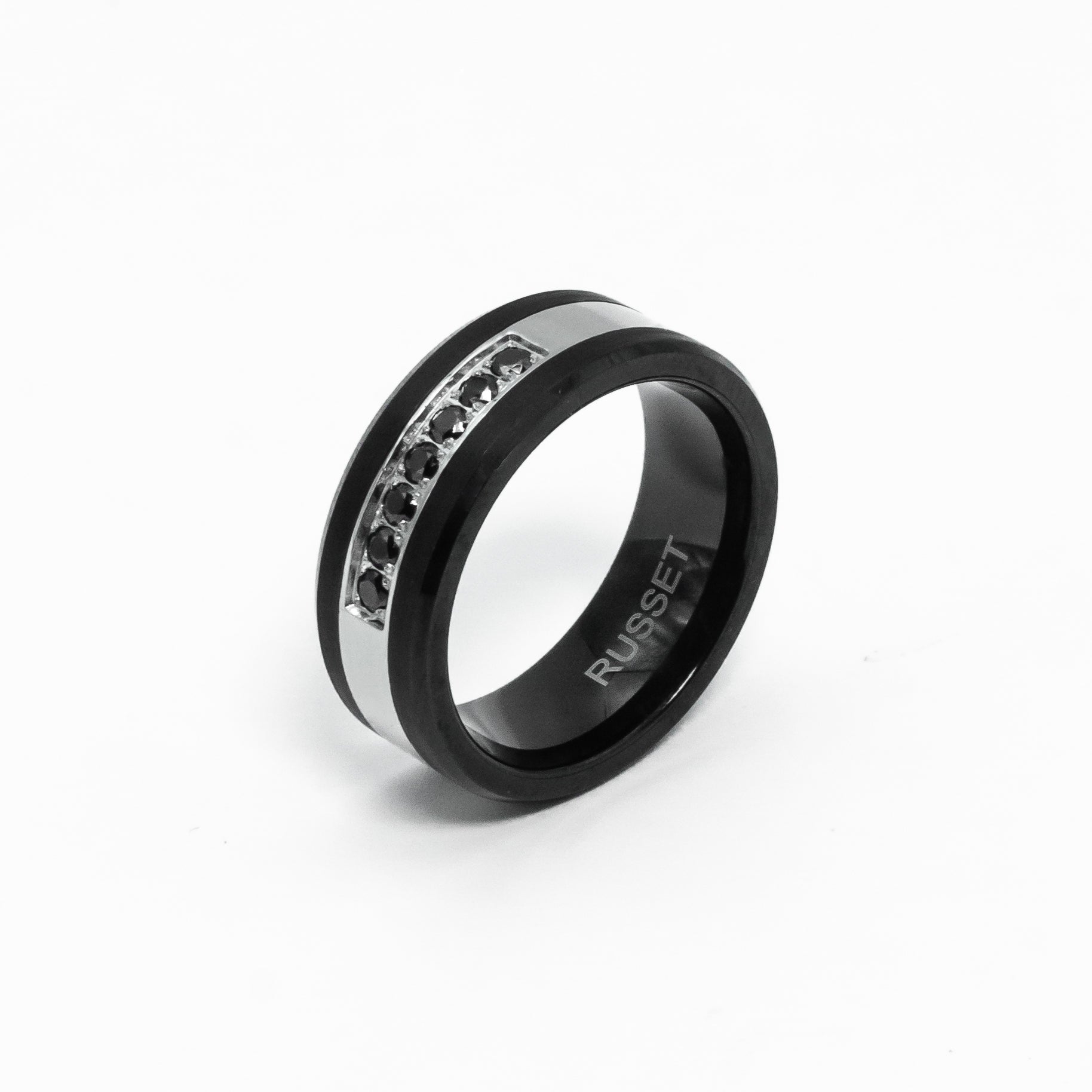 Two Tone Black Tungsten Ring