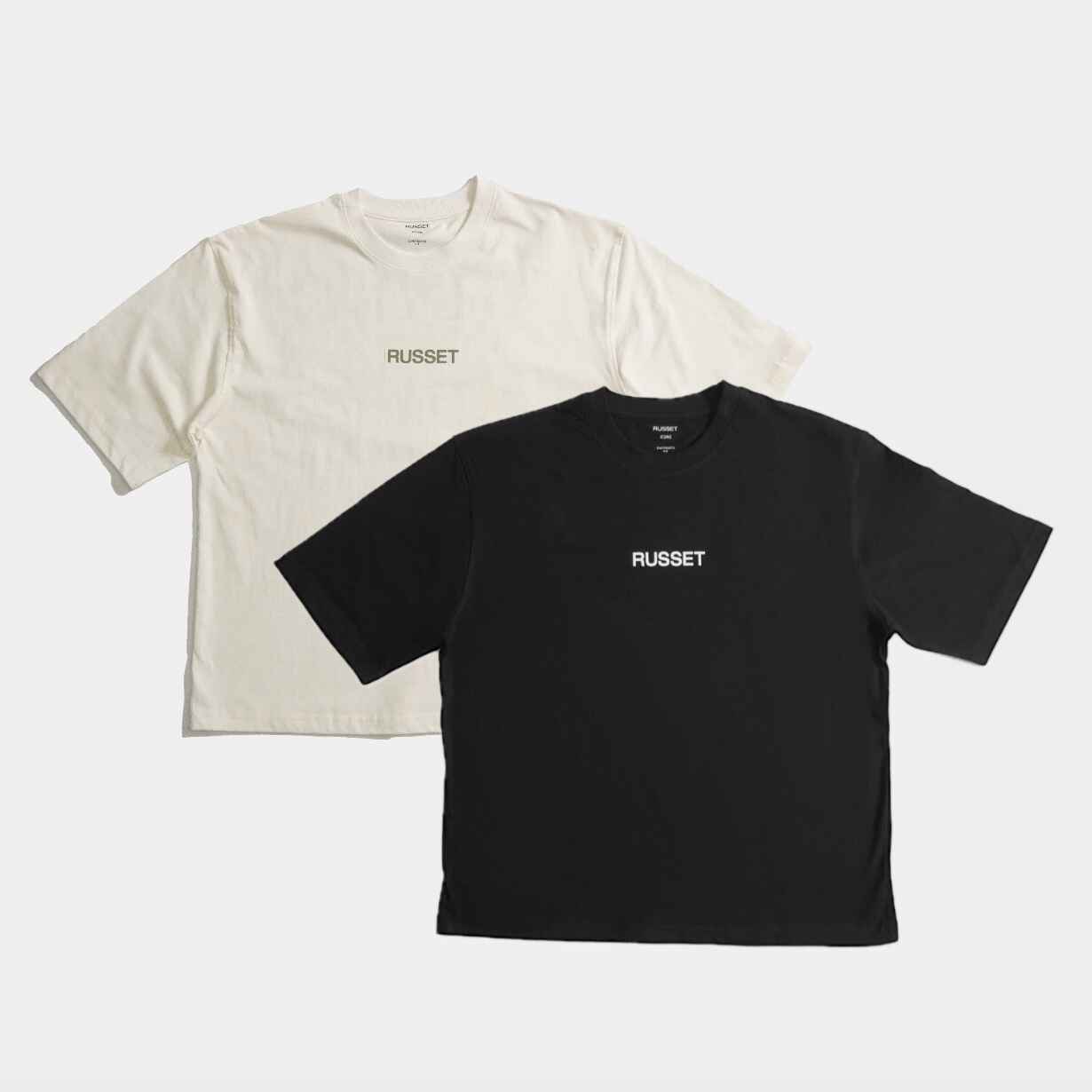 Icons Oversized F/B Tee (Pack Of Two) W/B