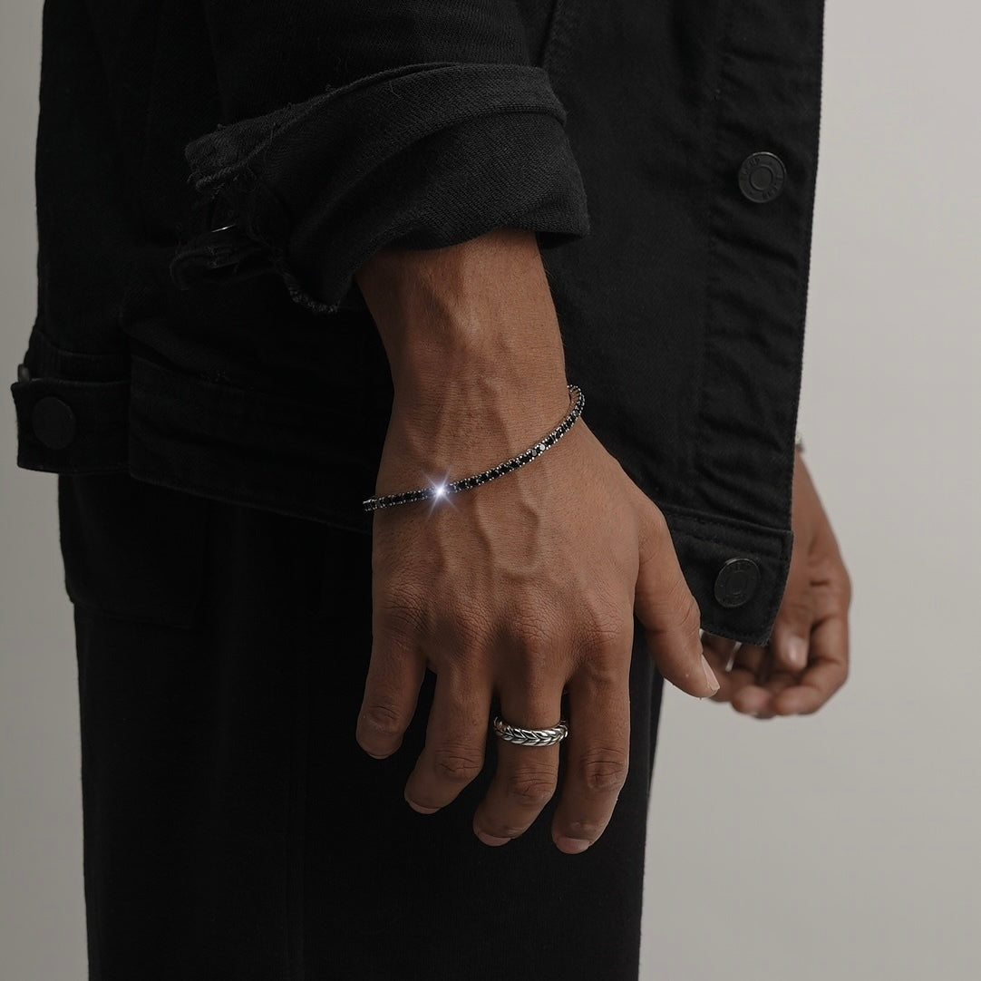 Tennis 3MM Bracelet (Black)