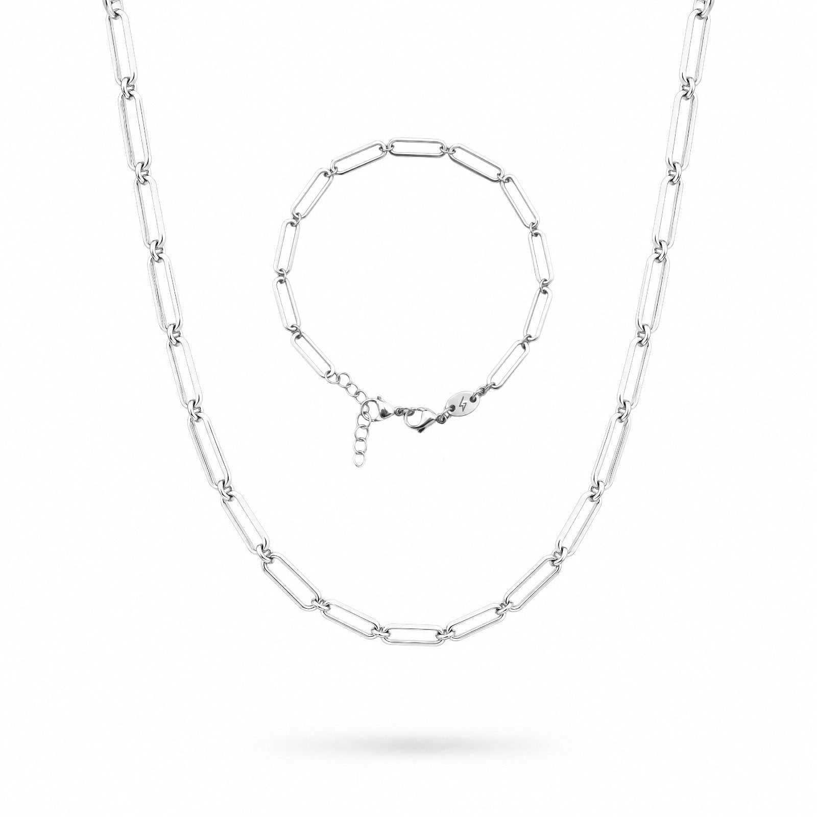 Rectangle 4MM Links Chain and Bracelet Set — men's jewelry set | Russet Pakistan
