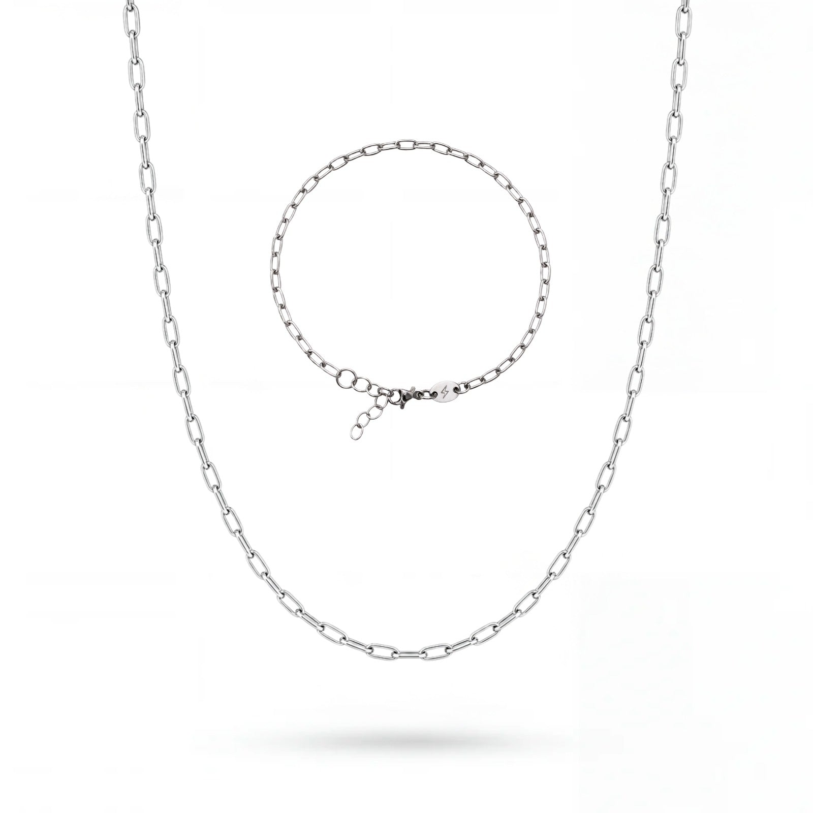 Oval 1.9MM Links Chain and Bracelet Set — men's jewelry set | Russet Pakistan