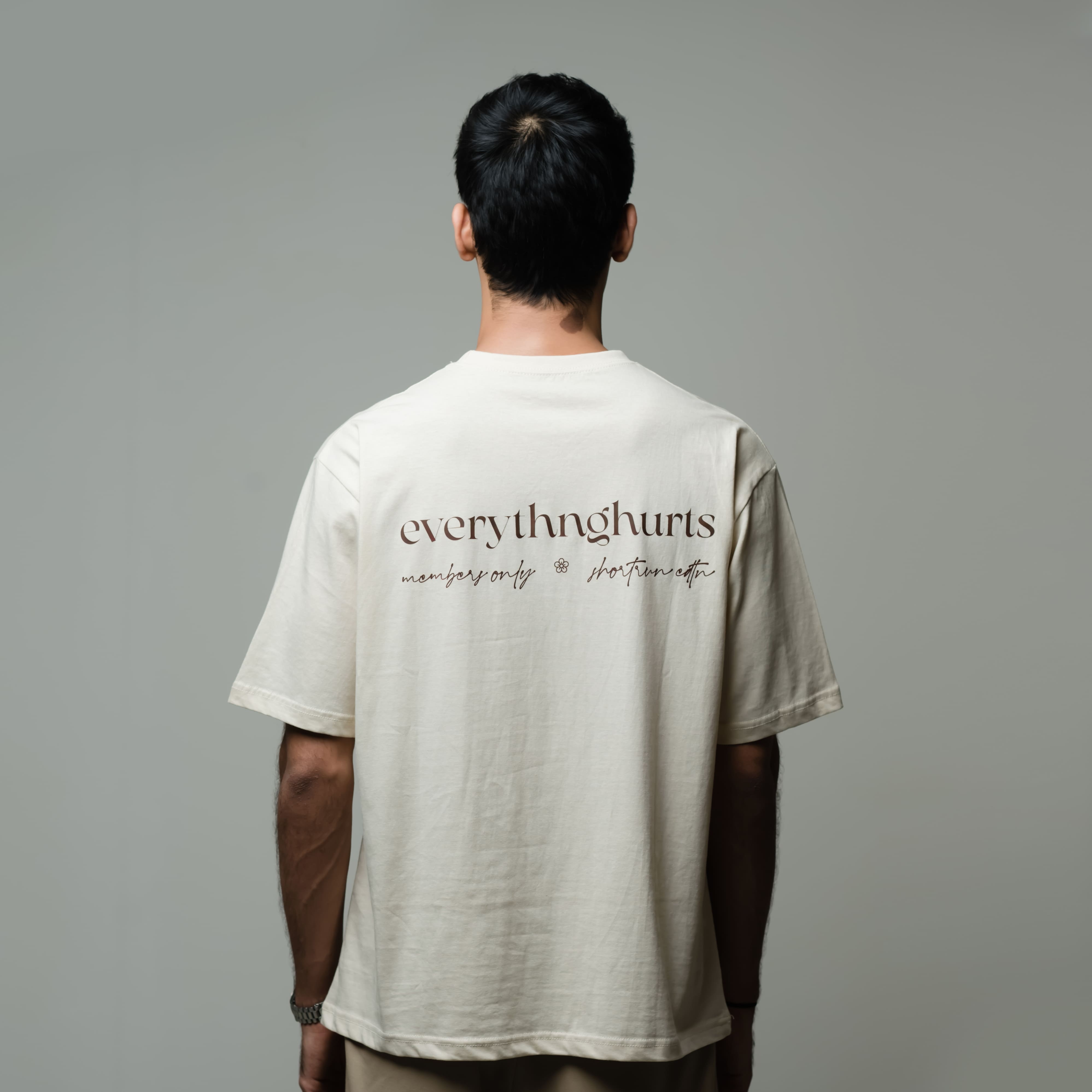 Everythng Hurts Oversized Tee - Ivory White