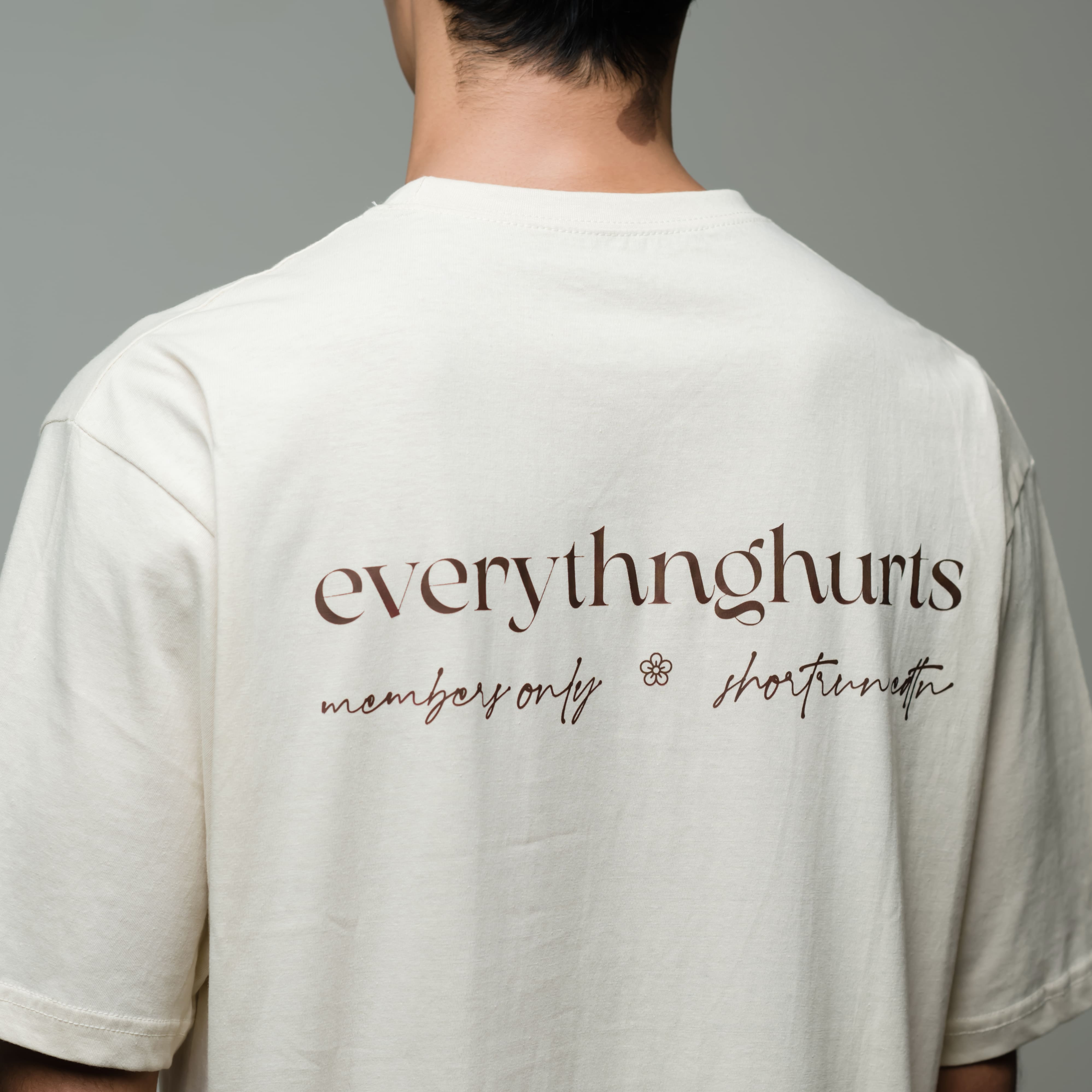 Everythng Hurts Oversized Tee - Ivory White