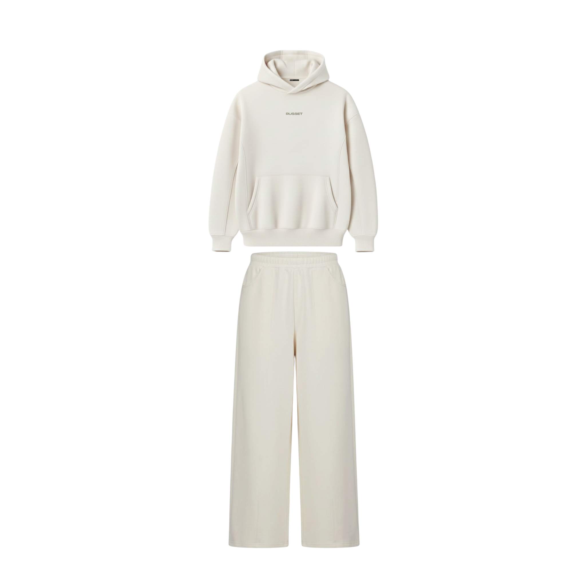 Russet Hoodie Co-Ord Set -Sand White