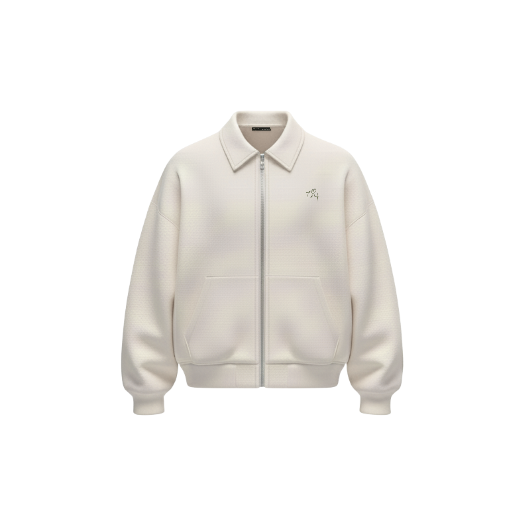 Collared Zipper - Sand White