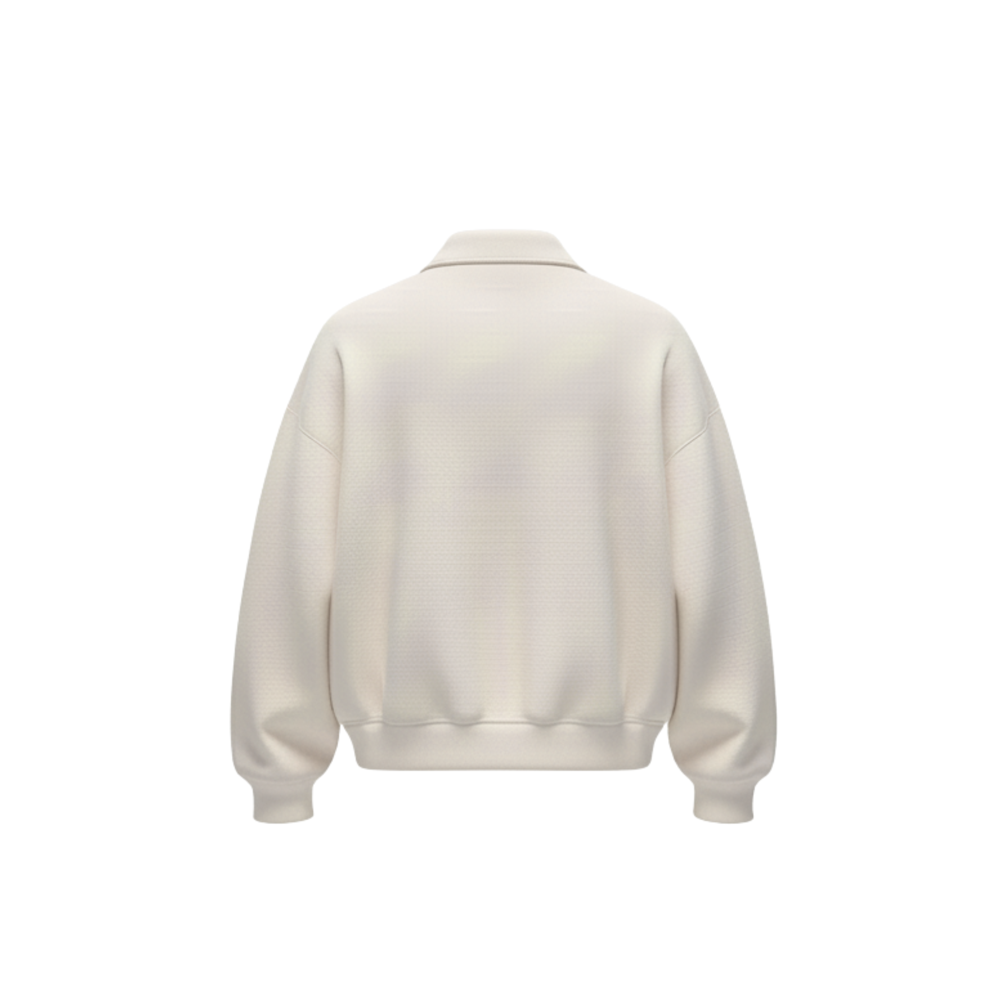 Collared Zipper - Sand White