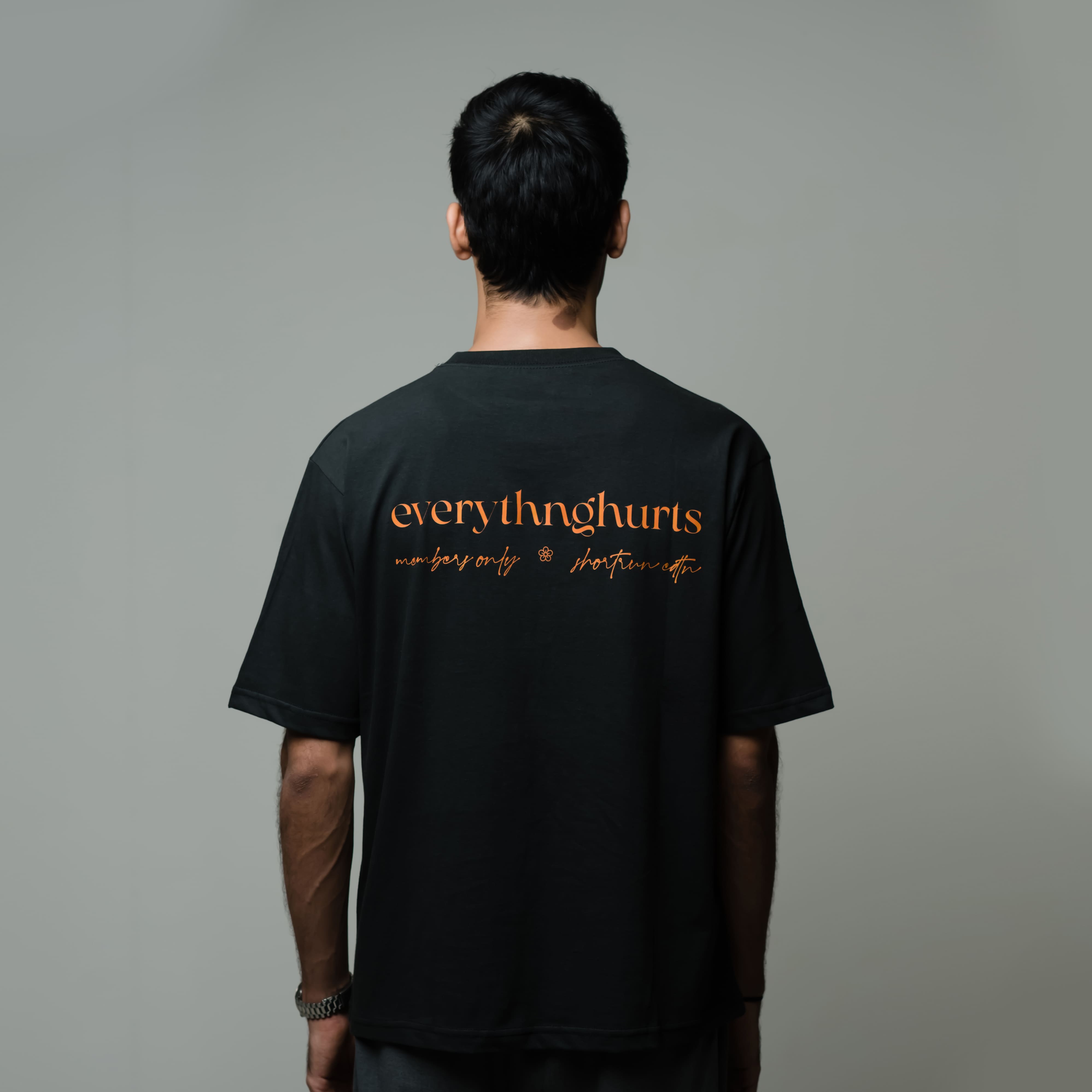 Everythng Hurts Oversized Tee (O) - Faded Black