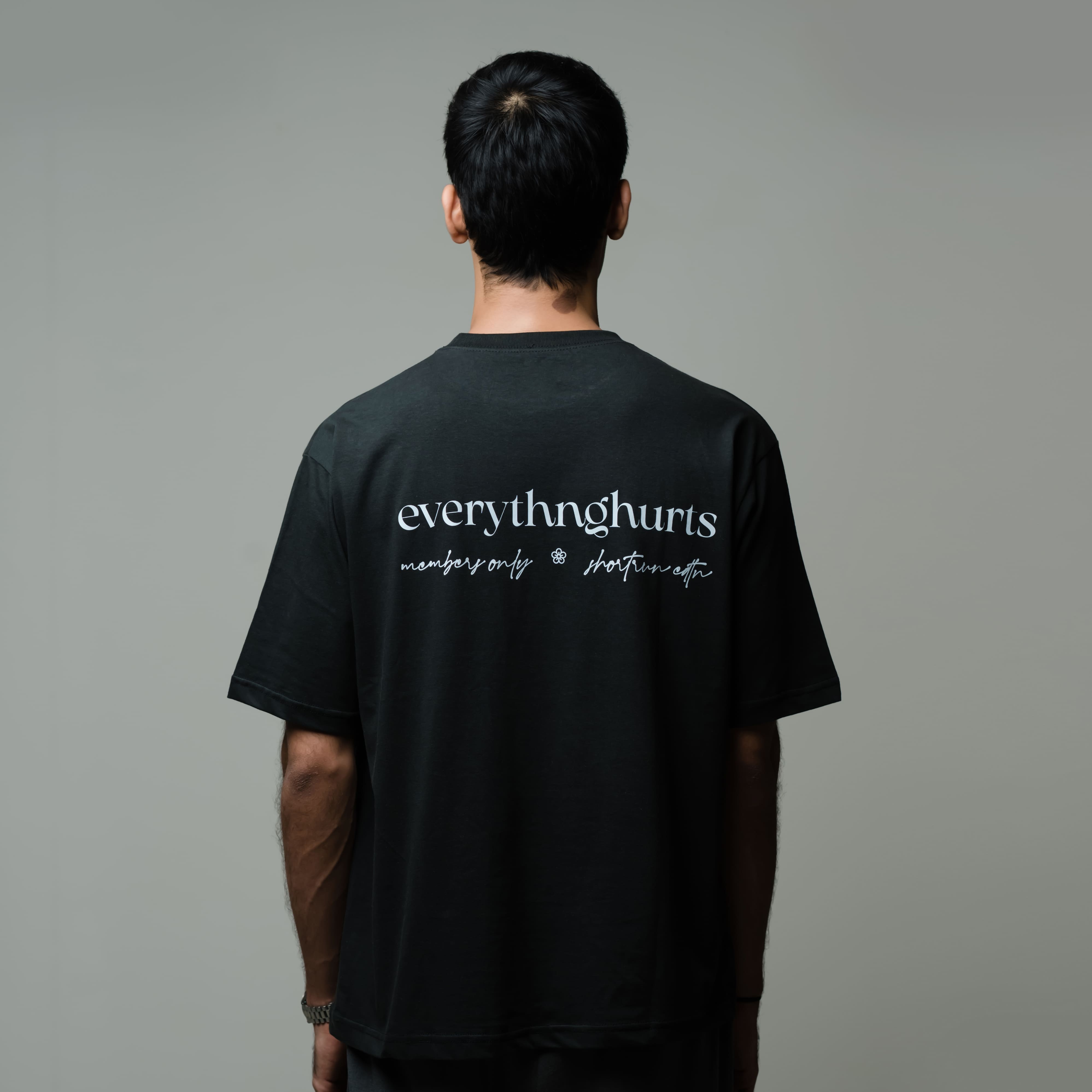 Everythng Hurts Oversized Tee (W) - Faded Black