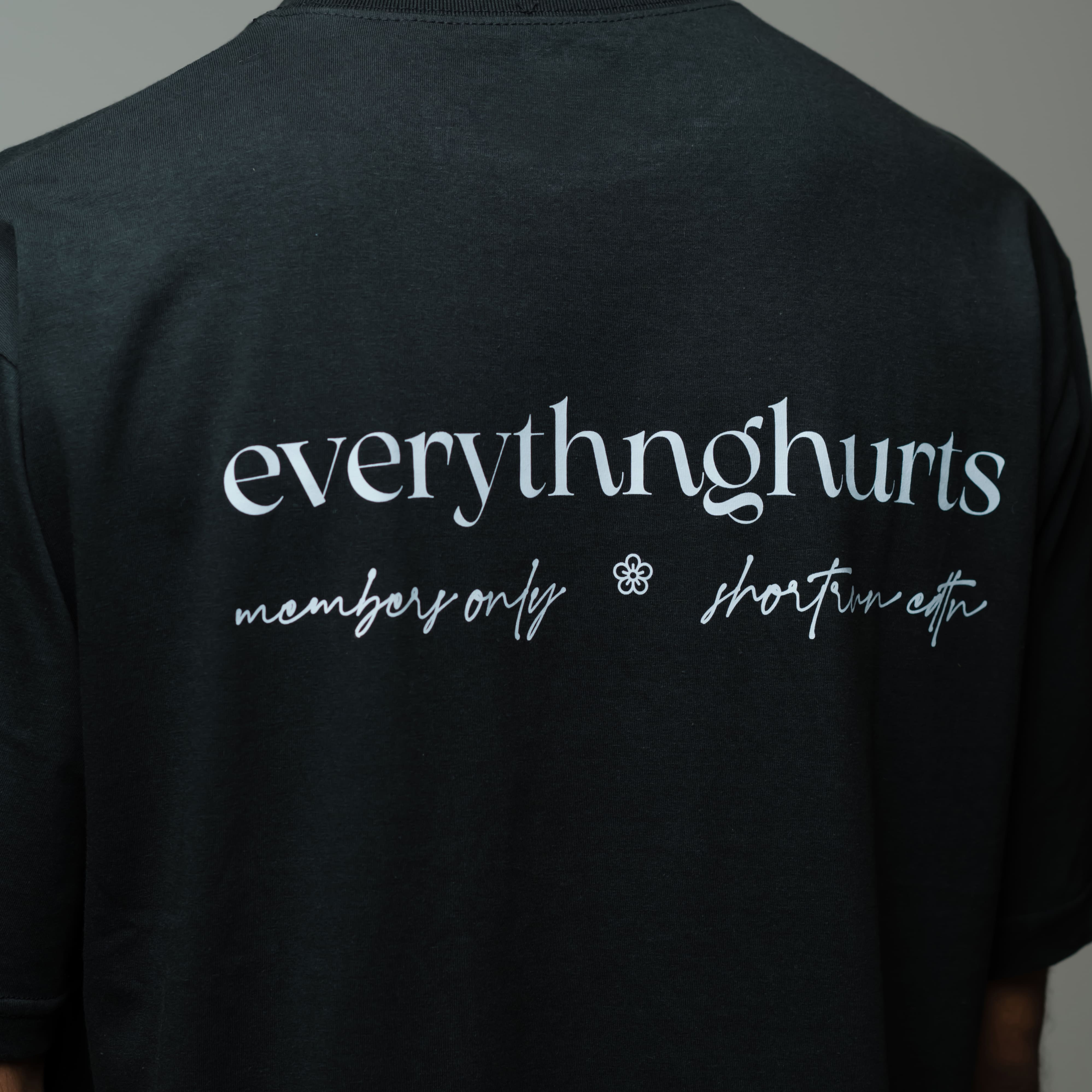 Everythng Hurts Oversized Tee (W) - Faded Black