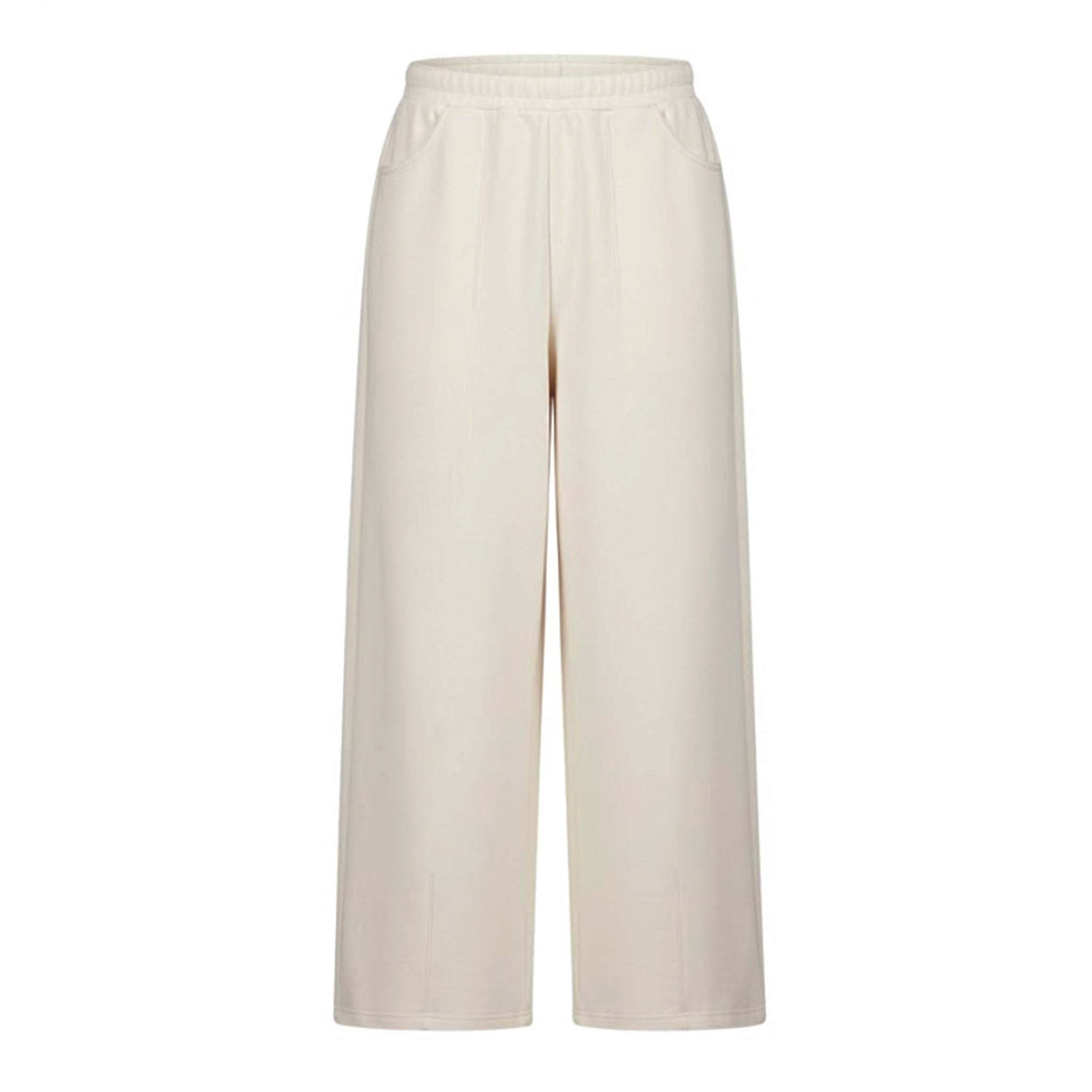 Wide Leg Sweats - Sand White
