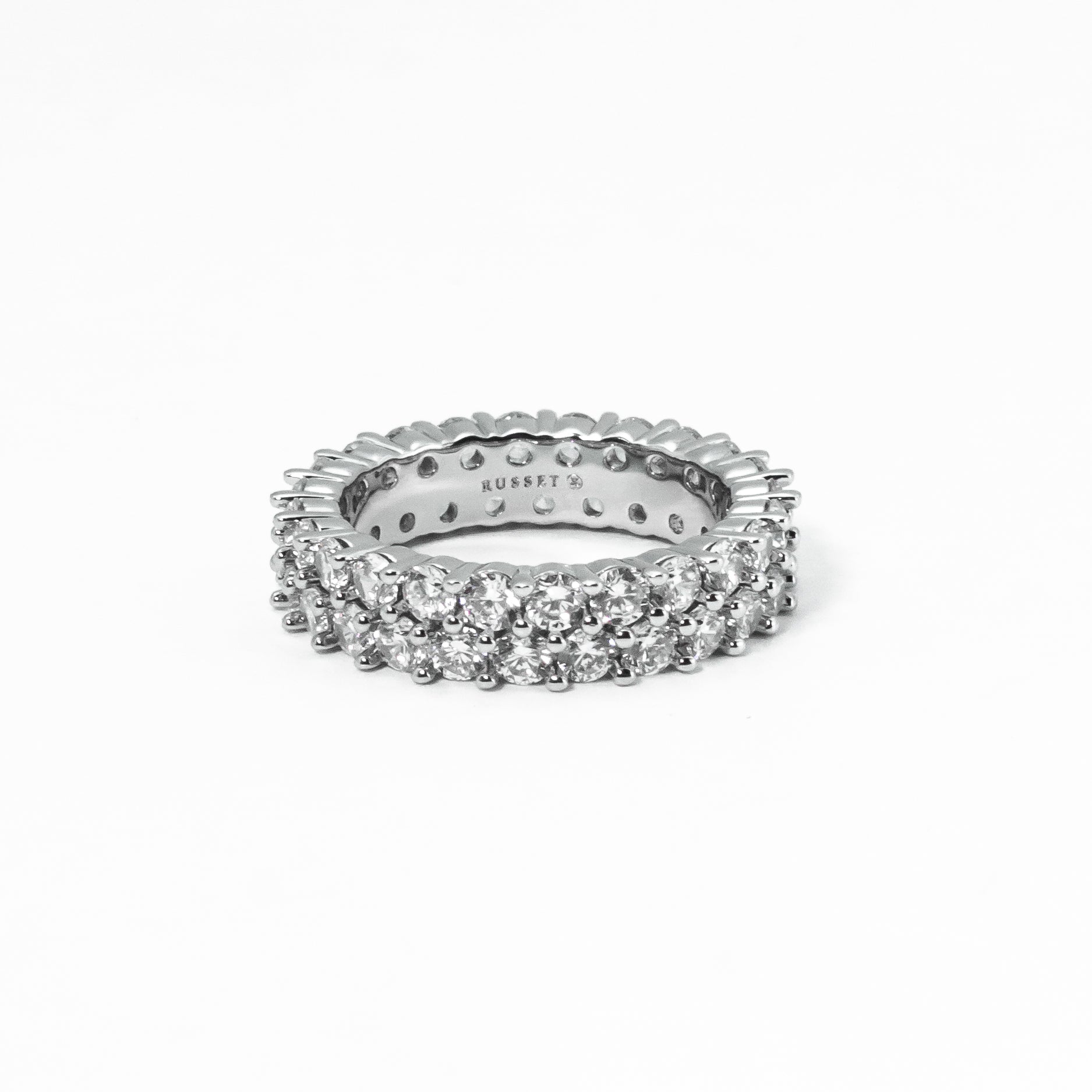 Iced Double Row Ring