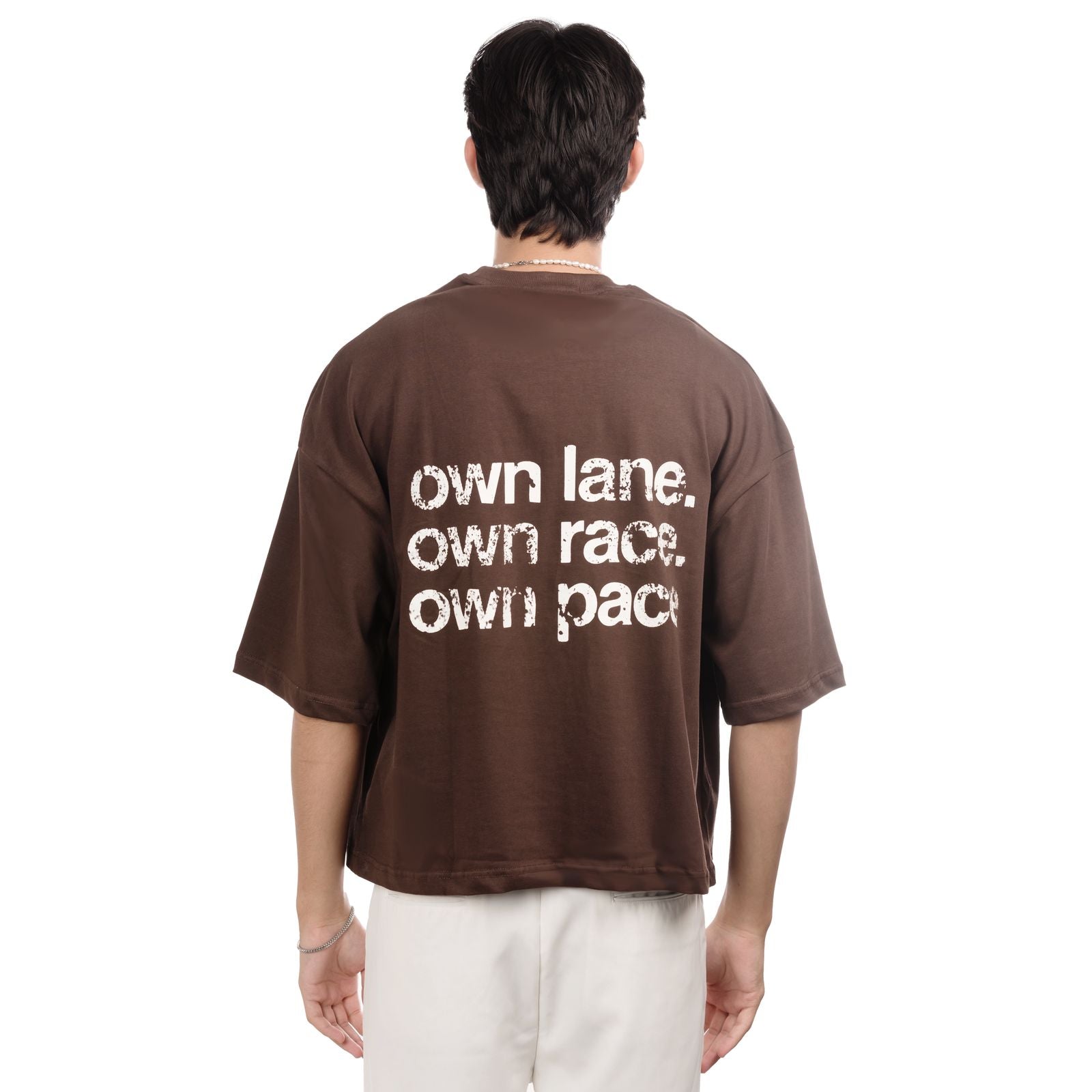 Own Lane Oversized Tee - Brown