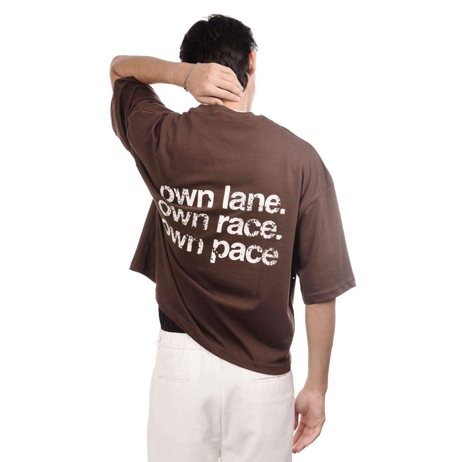 Own Lane Oversized Tee - Brown