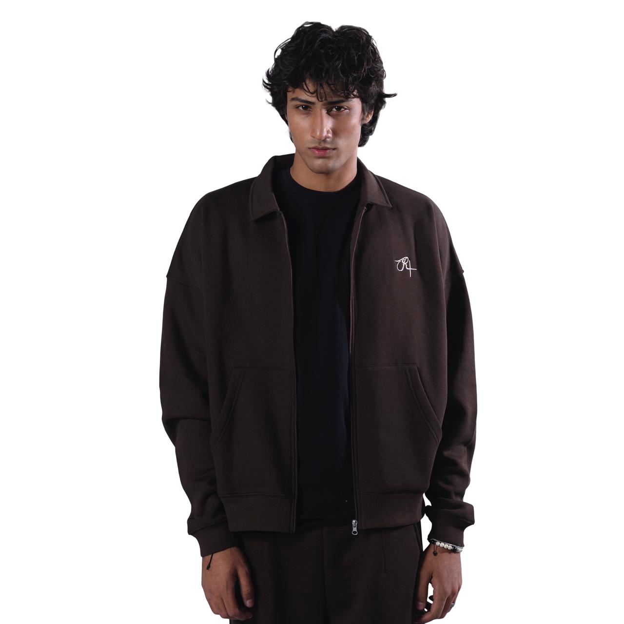 Collared Zipper - Brown