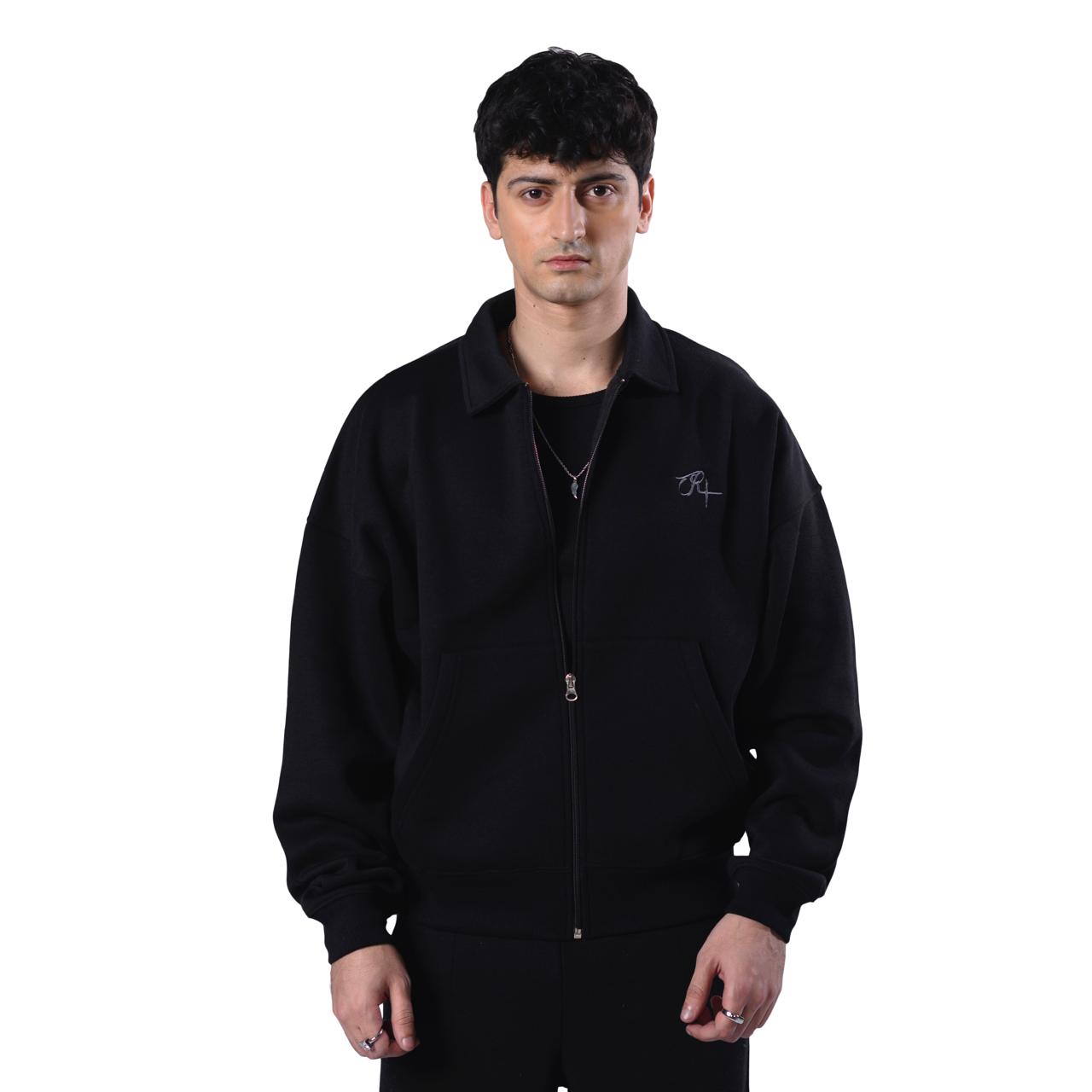 Collared Zipper- Black