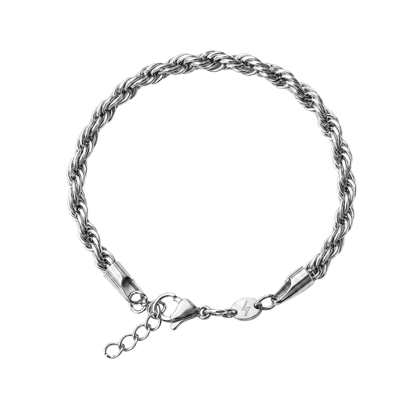 Rope Bracelet 5MM Silver — men's stainless steel bracelet | Russet Pakistan