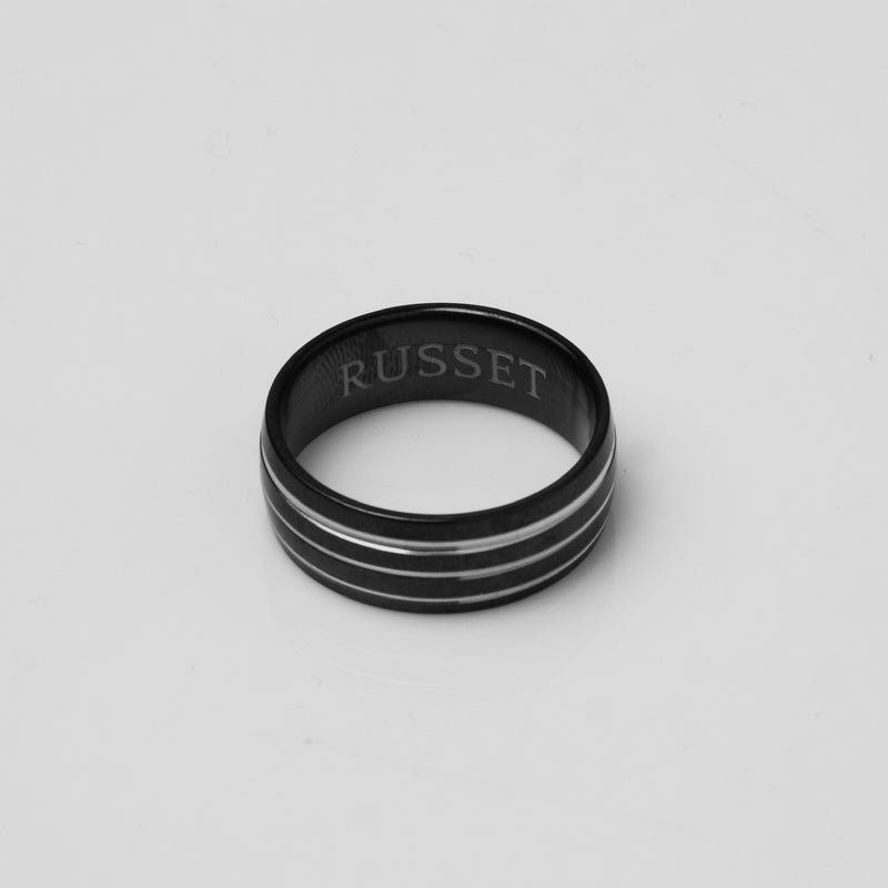 Triple Striped Black Ring